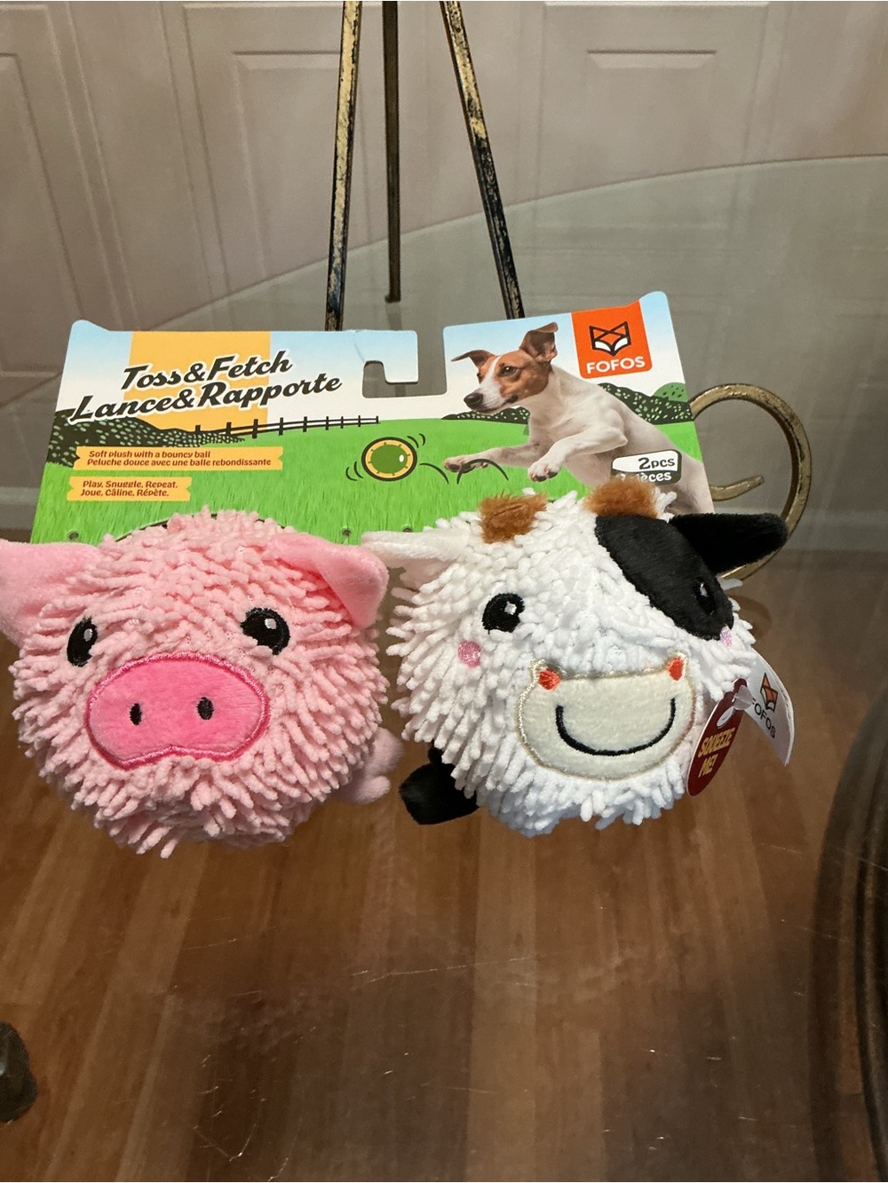 Brand New Fofos ~  Set Of 2  Sheep & pig  Ball Belly ’ ~ Squeaky Dog Toy